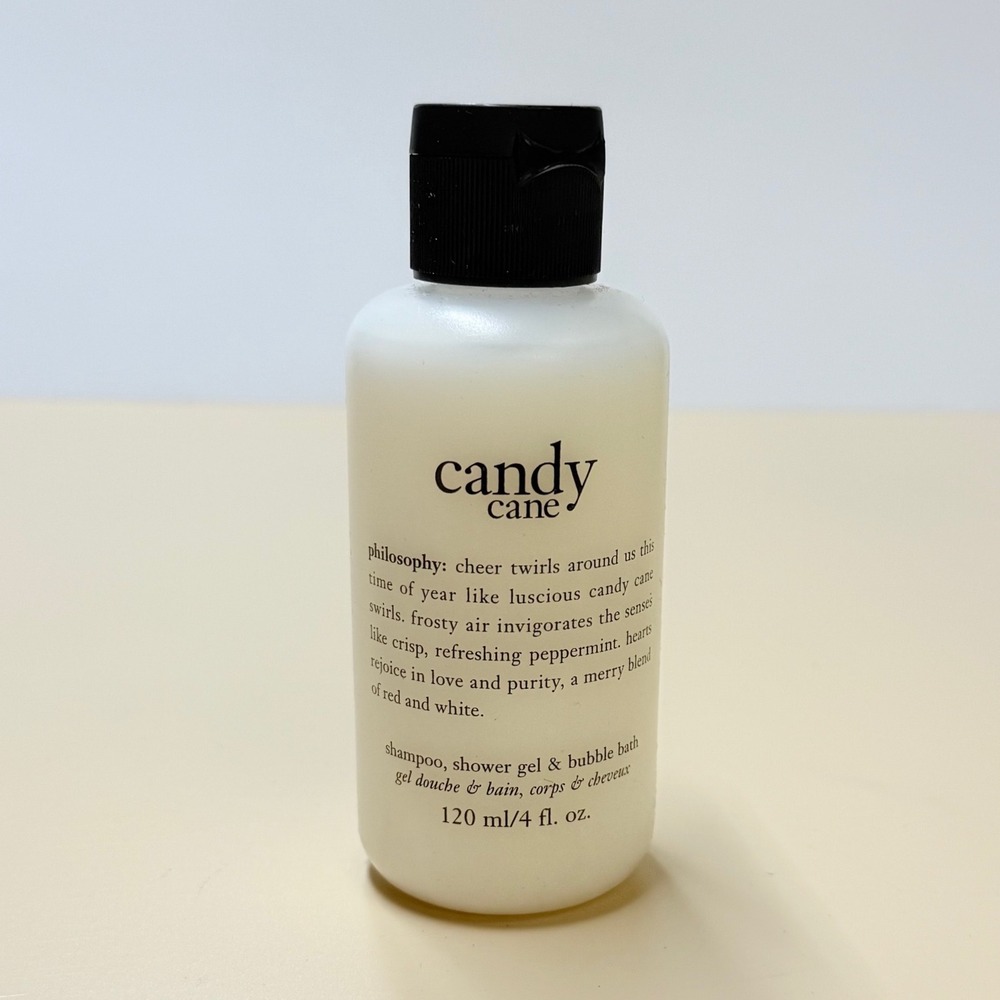 Philosophy Candy Cane 4 oz Shampoo Shower Gel Bubble Bath New Travel Size